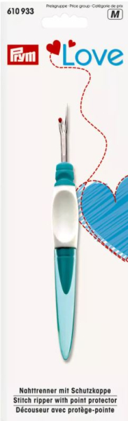 Prym Nahttrenner mit Schutzkappe zum Auftrennen von Nähten, Stichen und Knopflöchern