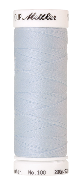 Mettler Seralon 200 m Nähfaden 0023 Hint of Blue aus 100 % Polyester auf Garnspule für Nähmaschine und Handnähen