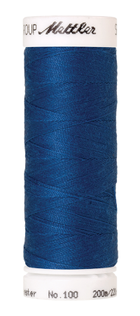 Mettler Seralon 0024 Colonial Blue 200 m Nähfaden aus 100 % Polyester auf Spule für Nähmaschine und Handnähen, universell für alle Stoffarten geeignet